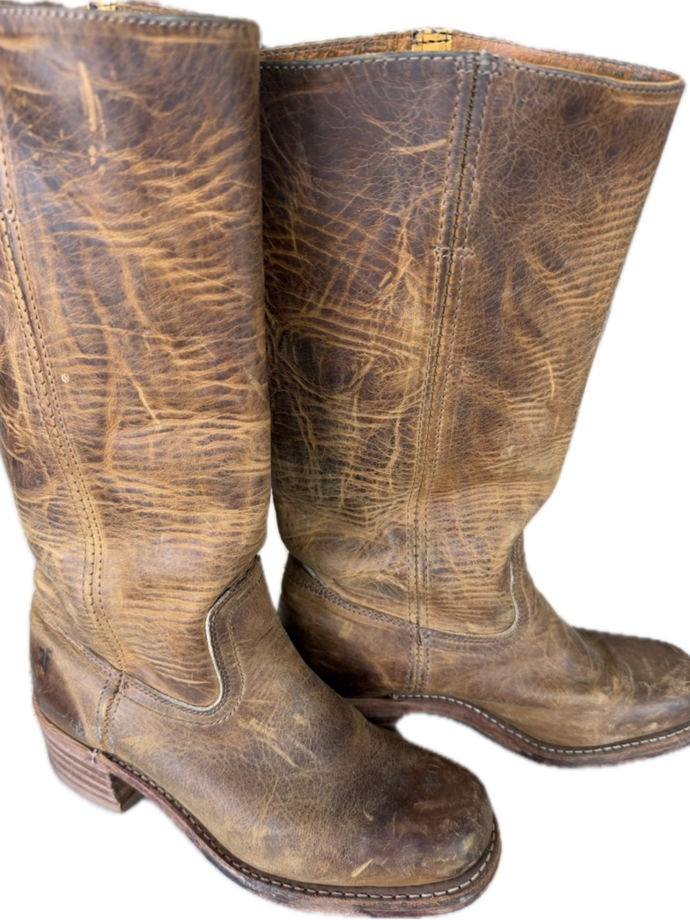 Frye Women's Cognac Brown Heeled Boots